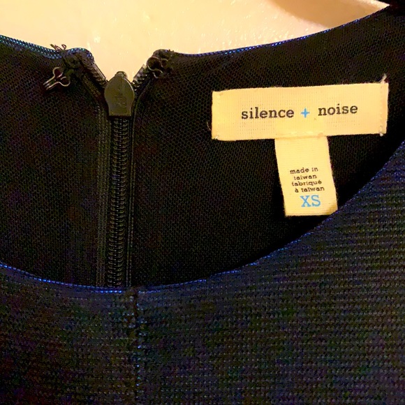 Silence+Noise Shiny Chromatic Blue Halter Dress XS - Picture 4 of 8